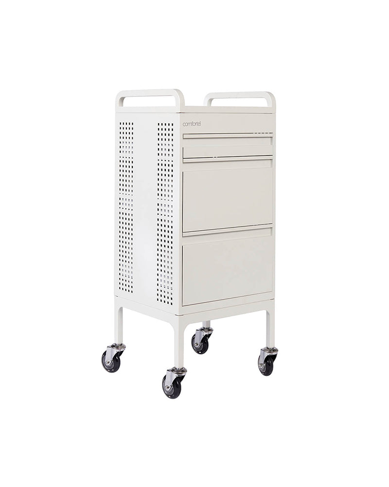 Studio 3 - White trolley - 3 drawers and extra table top